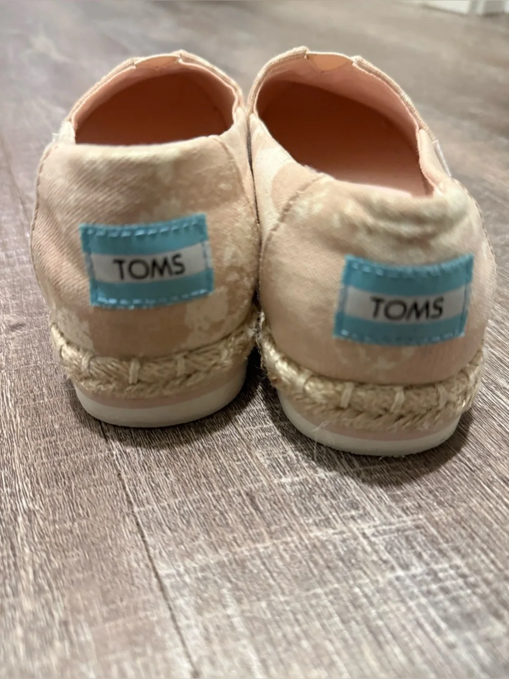 TOMS Pink Canvas Espadrille Slip-On with Jute Trim